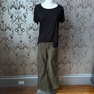 Y2K Juicy Couture Low Rise Cargo Pants Size 29 + Black Open Back Cutout Tee